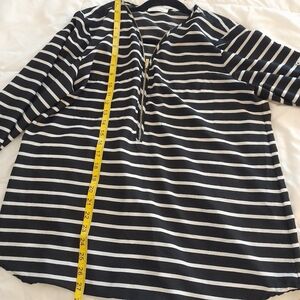 Calvin klein blouse, silk feel, gold color zipper in middle, large, calvin klein